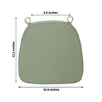 Chiavari Chair Cushion with 1.5" Thick Memory Foam and Ties Dusty Sage Green - Stylish Removable Cover for Comfort - Bell Racket Store