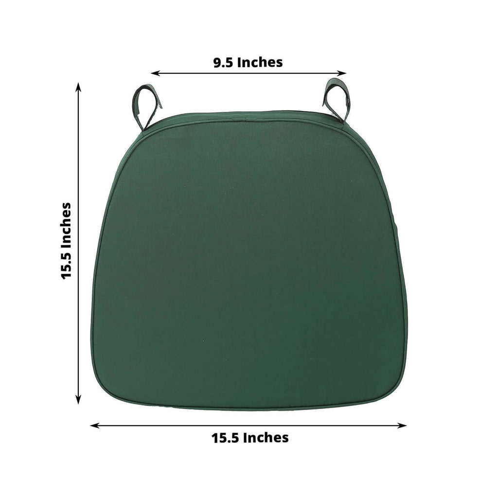 Chiavari Chair Cushion with 1.5" Thick Memory Foam and Ties Hunter Emerald Green - Stylish Removable Cover for Comfort - Bell Racket Store