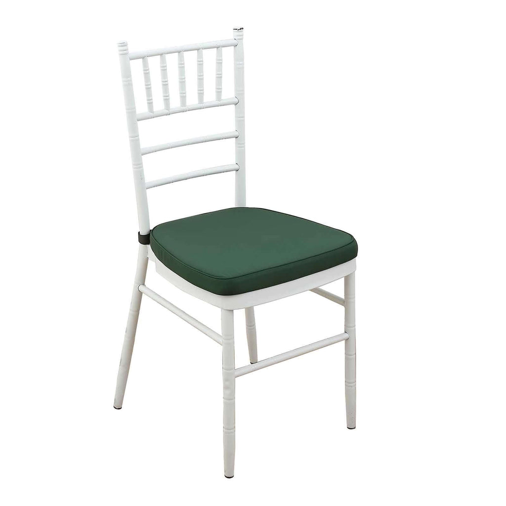 Chiavari Chair Cushion with 1.5" Thick Memory Foam and Ties Hunter Emerald Green - Stylish Removable Cover for Comfort - Bell Racket Store