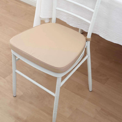 Chiavari Chair Cushion with 1.5" Thick Memory Foam and Ties Nude - Stylish Removable Cover for Comfort - Bell Racket Store