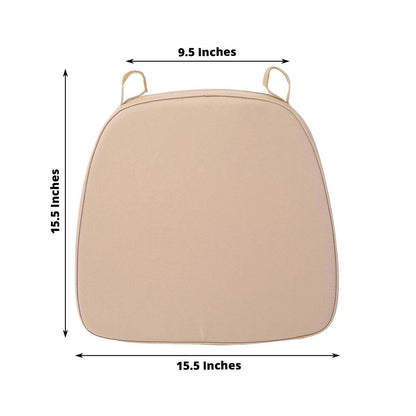 Chiavari Chair Cushion with 1.5" Thick Memory Foam and Ties Nude - Stylish Removable Cover for Comfort - Bell Racket Store