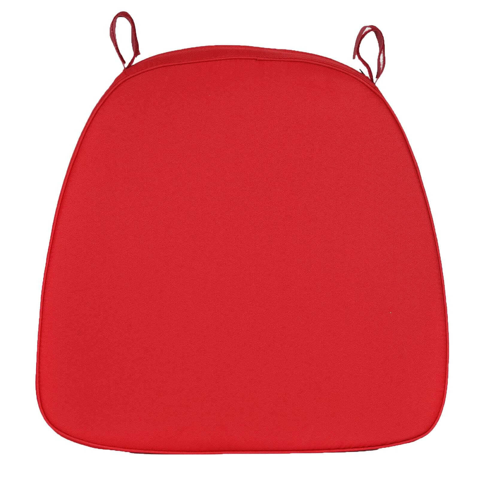 Chiavari Chair Cushion with 1.5" Thick Memory Foam and Ties Red - Stylish Removable Cover for Comfort - NestOCart