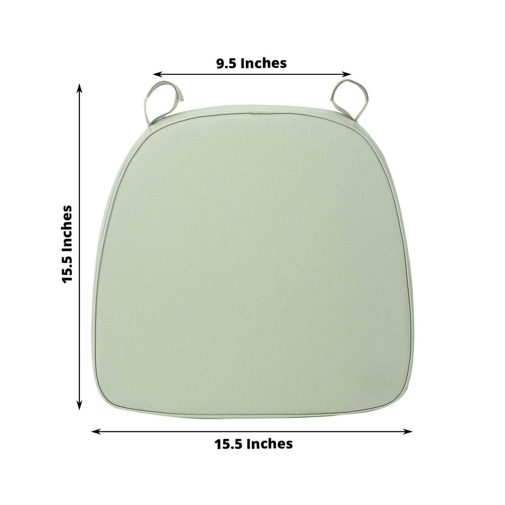 Chiavari Chair Cushion with 1.5" Thick Memory Foam and Ties Sage Green - Stylish Removable Cover for Comfort - Bell Racket Store