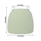 Chiavari Chair Cushion with 1.5" Thick Memory Foam and Ties Sage Green - Stylish Removable Cover for Comfort - Bell Racket Store