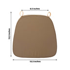Chiavari Chair Cushion with 1.5" Thick Memory Foam and Ties Taupe - Stylish Removable Cover for Comfort - Bell Racket Store