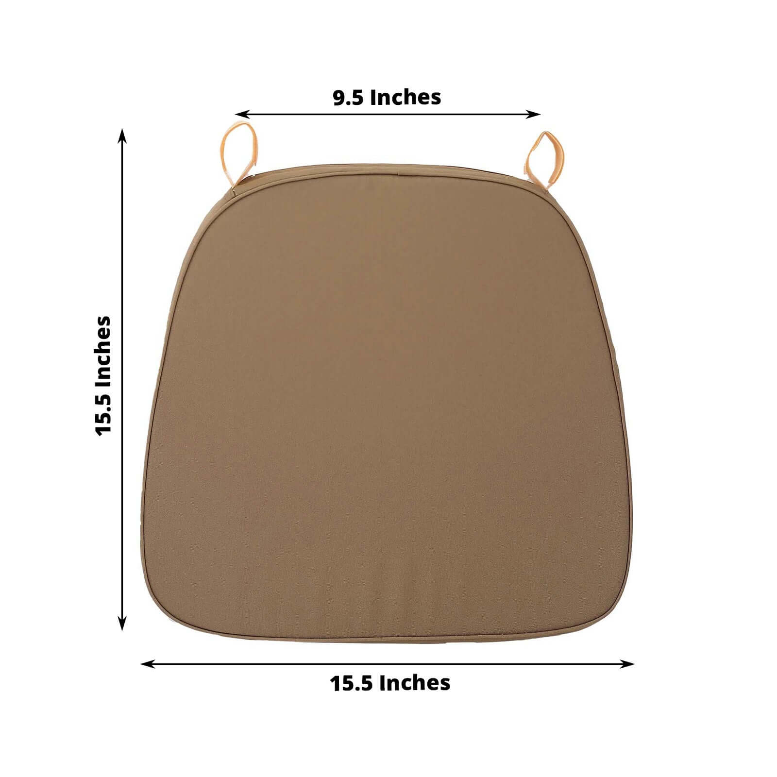 Chiavari Chair Cushion with 1.5" Thick Memory Foam and Ties Taupe - Stylish Removable Cover for Comfort - Bell Racket Store