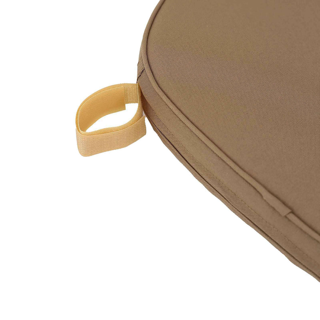 Chiavari Chair Cushion with 1.5" Thick Memory Foam and Ties Taupe - Stylish Removable Cover for Comfort - Bell Racket Store