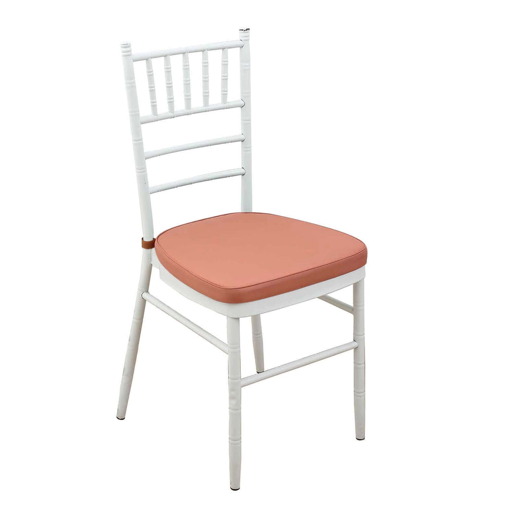 Chiavari Chair Cushion with 1.5" Thick Memory Foam and Ties Terracotta (Rust) - Stylish Removable Cover for Comfort - Bell Racket Store