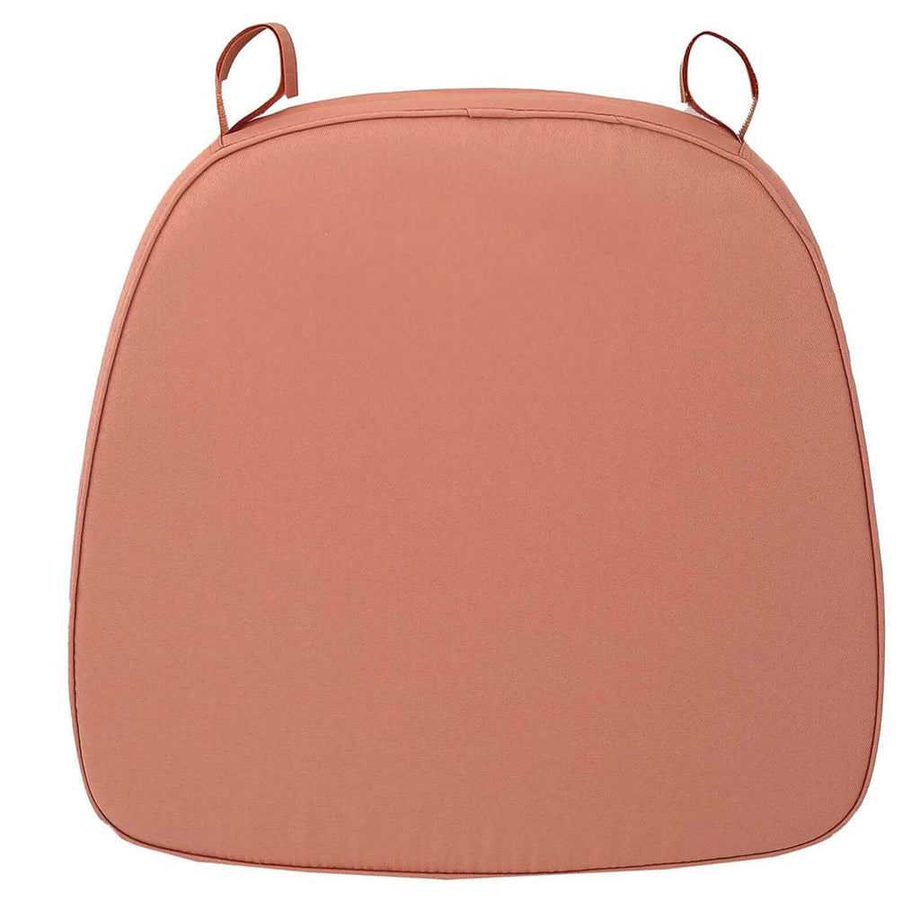 Chiavari Chair Cushion with 1.5" Thick Memory Foam and Ties Terracotta (Rust) - Stylish Removable Cover for Comfort - Bell Racket Store