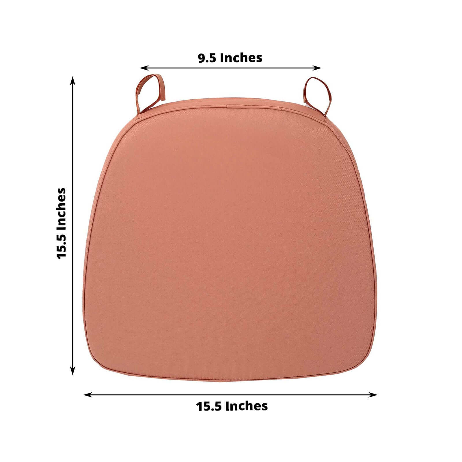 Chiavari Chair Cushion with 1.5" Thick Memory Foam and Ties Terracotta (Rust) - Stylish Removable Cover for Comfort - Bell Racket Store