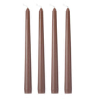 12-Pack Taper Candles Premium Wax Design Mocha Brown - Unscented Candles for Upscale Settings 10"