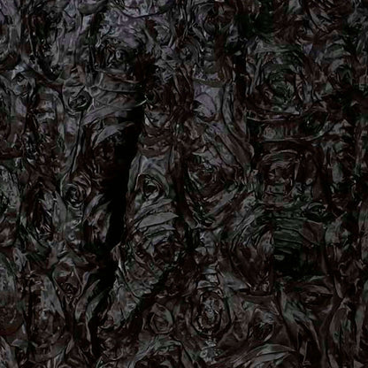 Satin Rosette Chair Cover for Banquet Chairs Black - Stretch Fitted Slip-On Slipcover