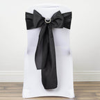 5 Pack Polyester Chair Sashes Black - Subtle Elegance for Special Occasions 6"x108"