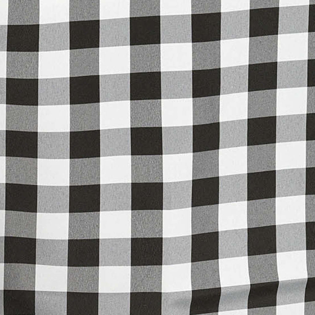 Polyester 70"x70" Table Overlay Square Tablecloth White/Black - Checkered Buffalo Plaid Design for Rustic Decor