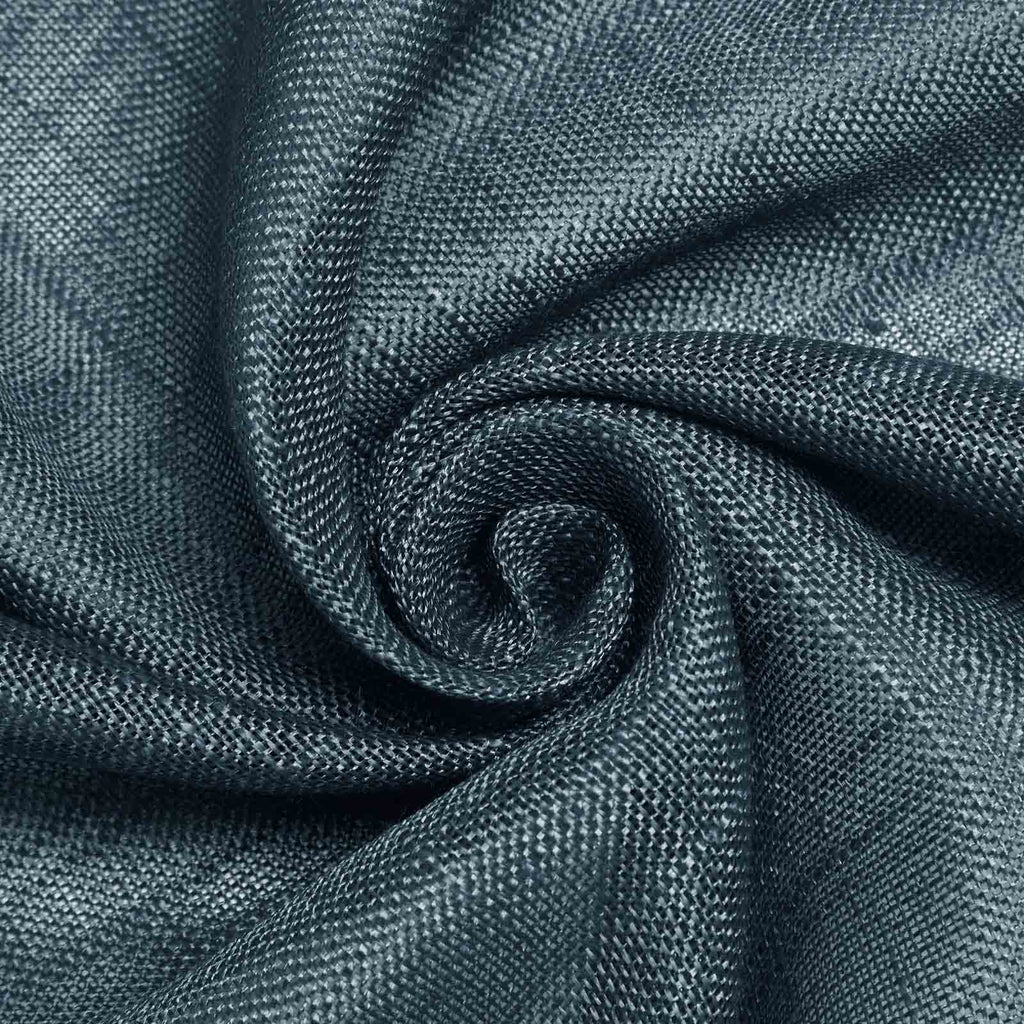 Faux Linen 120" Round Tablecloth Blue - Slubby Texture Wrinkle-Resistant Seamless Table Cover