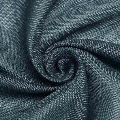 Faux Linen 120" Round Tablecloth Blue - Slubby Texture Wrinkle-Resistant Seamless Table Cover
