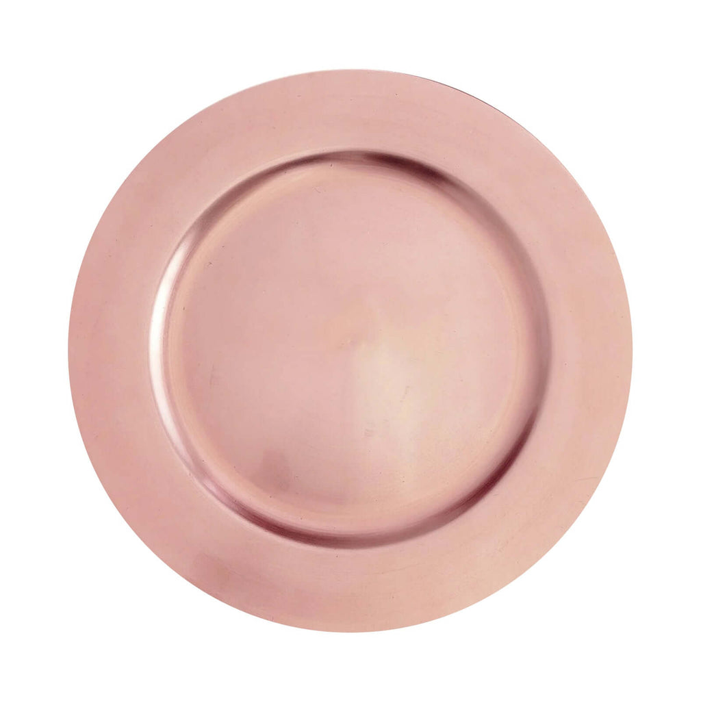 6-Pack Acrylic Round Charger Plates 13" in Blush Pink, Dinner Party Decor Charger Tableware