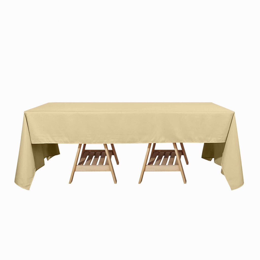 Polyester 60"x126" Rectangle Tablecloth Champagne - Wrinkle-Resistant Table Cover