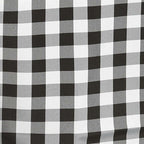 Polyester 70"x70" Square Tablecloth White/Black - Checkered Buffalo Plaid Design for Rustic Decor