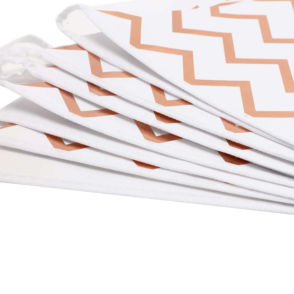 7.5ft Rose Gold Chevron Print Triangle Pennant Flag Party Banner - Clearance SALE
