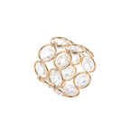 4 Pack Shiny Gold Acrylic Crystal Gem Beaded Napkin Rings
