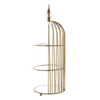 3-Tier Cupcake Cake Stand Bird Cage Design with Crystal Top Mirror Base - Serving Tray with Hanging Option 22"