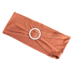 5 Pack Stretch Spandex Chair Sashes Terracotta (Rust) - Reusable Chair Bands with Silver Diamond Ring Slide Buckle 5"x14"