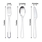 24-Pack Plastic Utensil Set with Modern Hollow Handle Design Silver - Disposable Silverware 7"