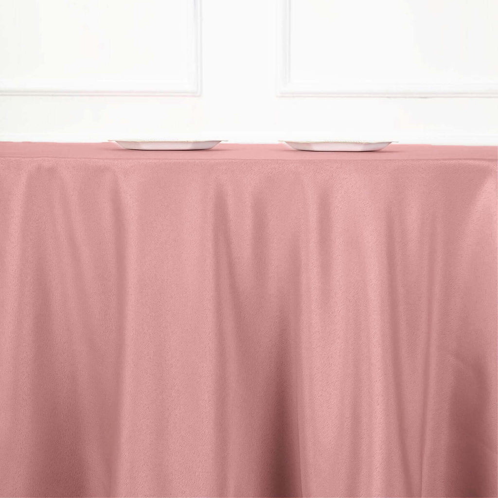 Polyester 120" Round Tablecloth Dusty Rose - Seamless Wrinkle-Resistant Table Cover