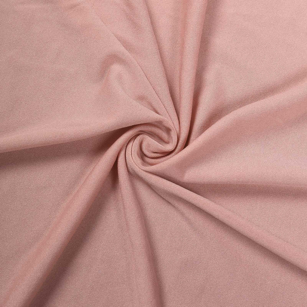 Spandex 30" Round Cocktail Table Cover Skirt Dusty Rose With Natural Wavy Drapes