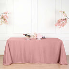 Polyester 90"x156" Rectangle Tablecloth Dusty Rose - Seamless Wrinkle-Resistant Table Cover