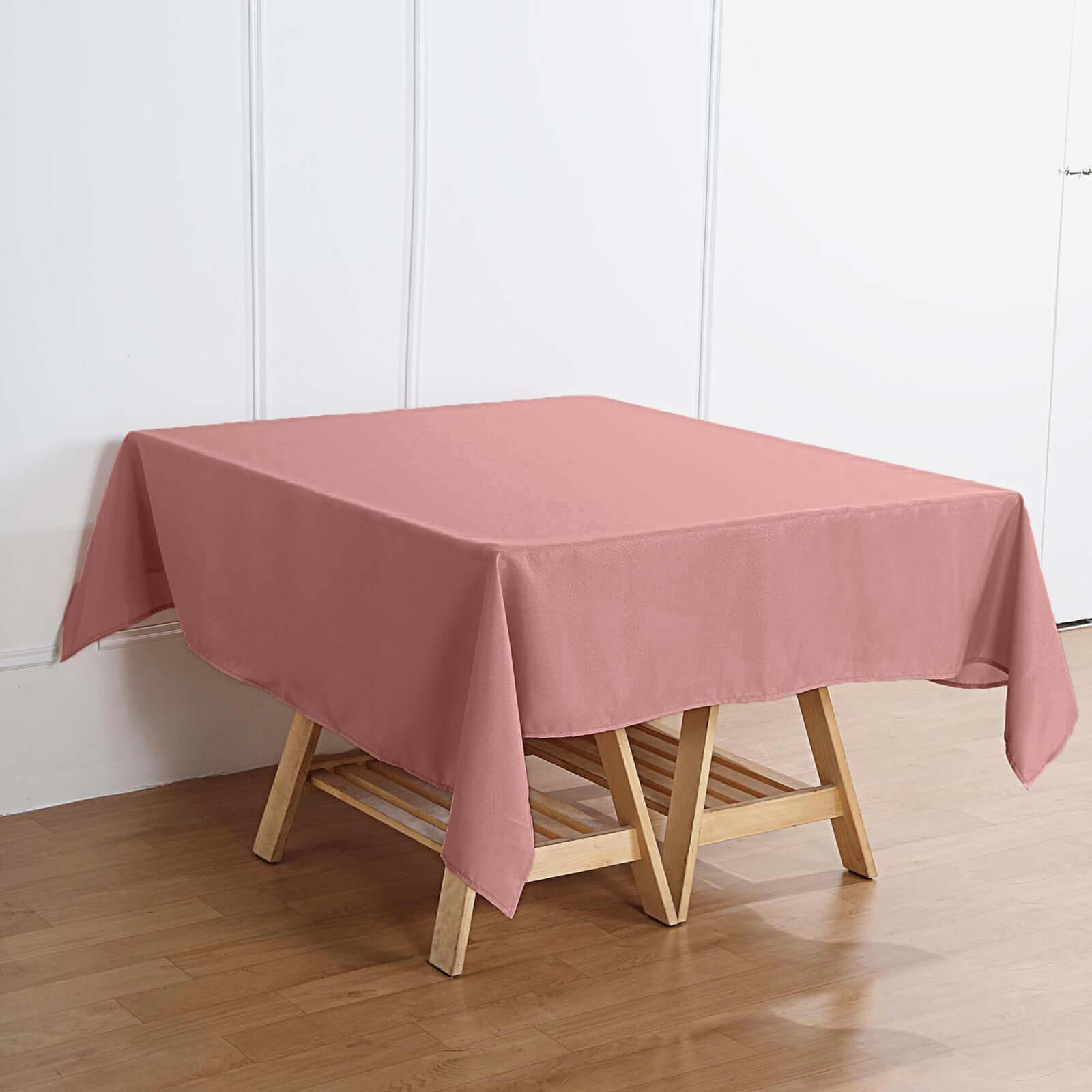 Polyester Square 70"x70" Tablecloth Dusty Rose - Wrinkle-Resistant & Durable Table Cover