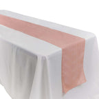 Taffeta 12"x108" Table Runner Dusty Rose - Accordion Crinkle Design