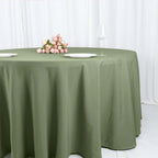 Polyester 120" Round Tablecloth Dusty Sage Green - Seamless Wrinkle-Resistant Table Cover