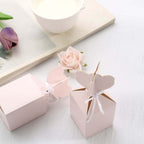 25 Pack Blush Floral Top Satin Ribbon Party Favor Candy Gift Boxes