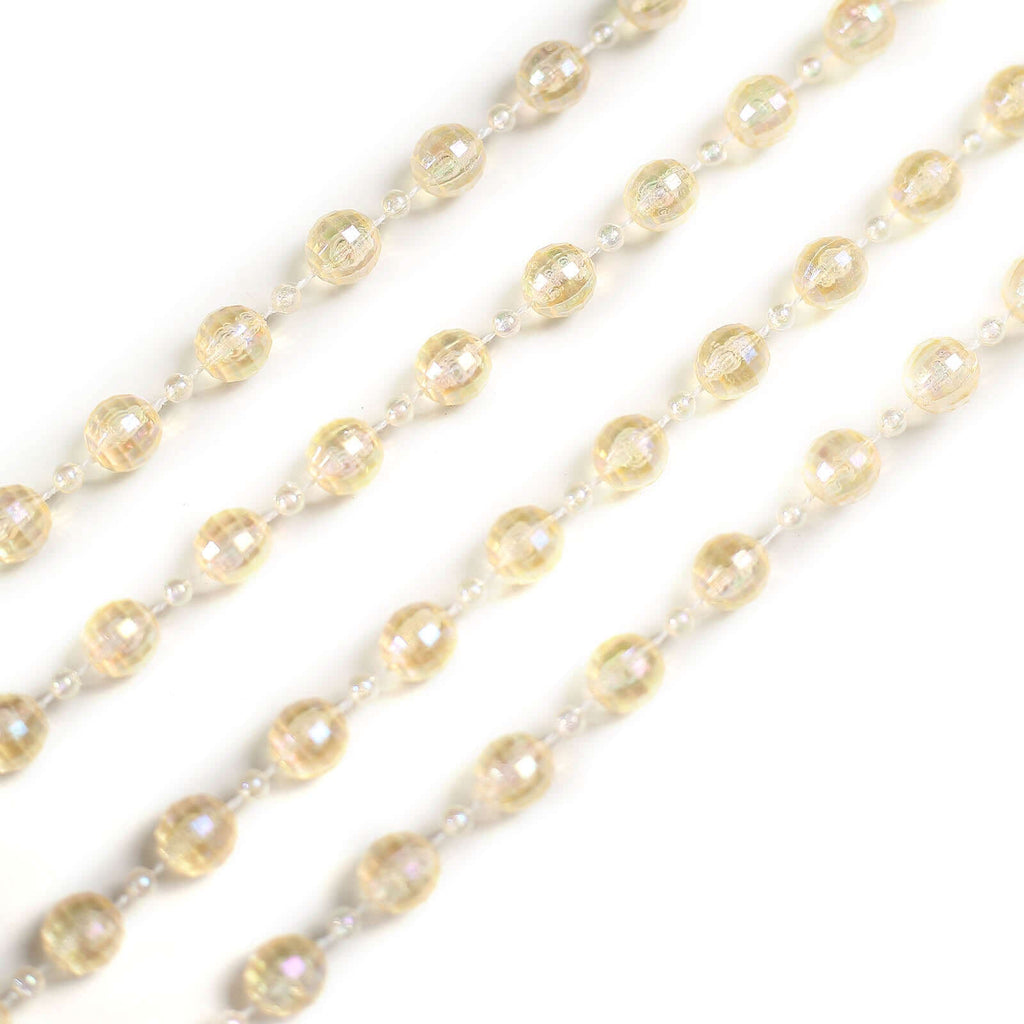 Faux Pearl Beaded 16" Chair Back Garland Sash Amber Gatsby-Inspired Style - Pre-Tied Chic Wedding Decor for Chiavari Chairs