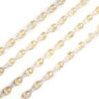 Faux Pearl Beaded 16" Chair Back Garland Sash Amber Gatsby-Inspired Style - Pre-Tied Chic Wedding Decor for Chiavari Chairs