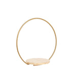 Metal Round Floral Hoop Cake Stand Gold - Chic Geometric Dessert Display DIY Centerpiece Table Decoration With Wooden Base 20"