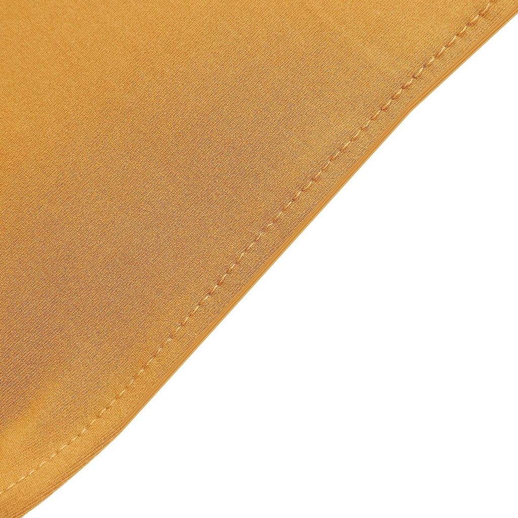 5 Pack Stretch Spandex Chair Sashes Gold - Classy Reusable Chair Bands with Silver Diamond Ring Slide Buckle 5"x14"