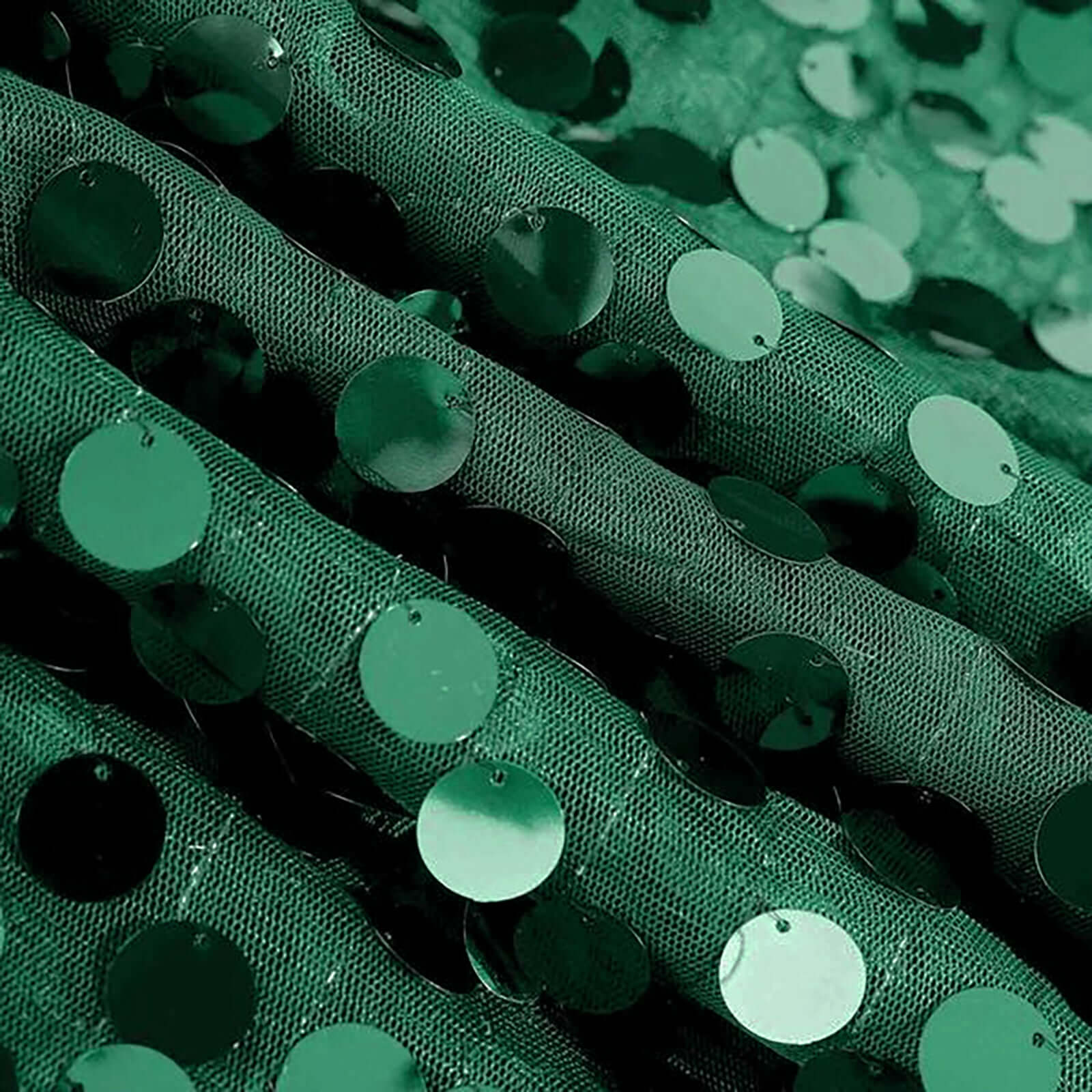 Sequin 72"x72" Table Overlay Square Tablecloth Hunter Emerald Green - Big Payette Table Cover