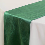 Premium Velvet 12"x108" Table Runner Hunter Emerald Green - Sheen Finish Reusable Table Decor