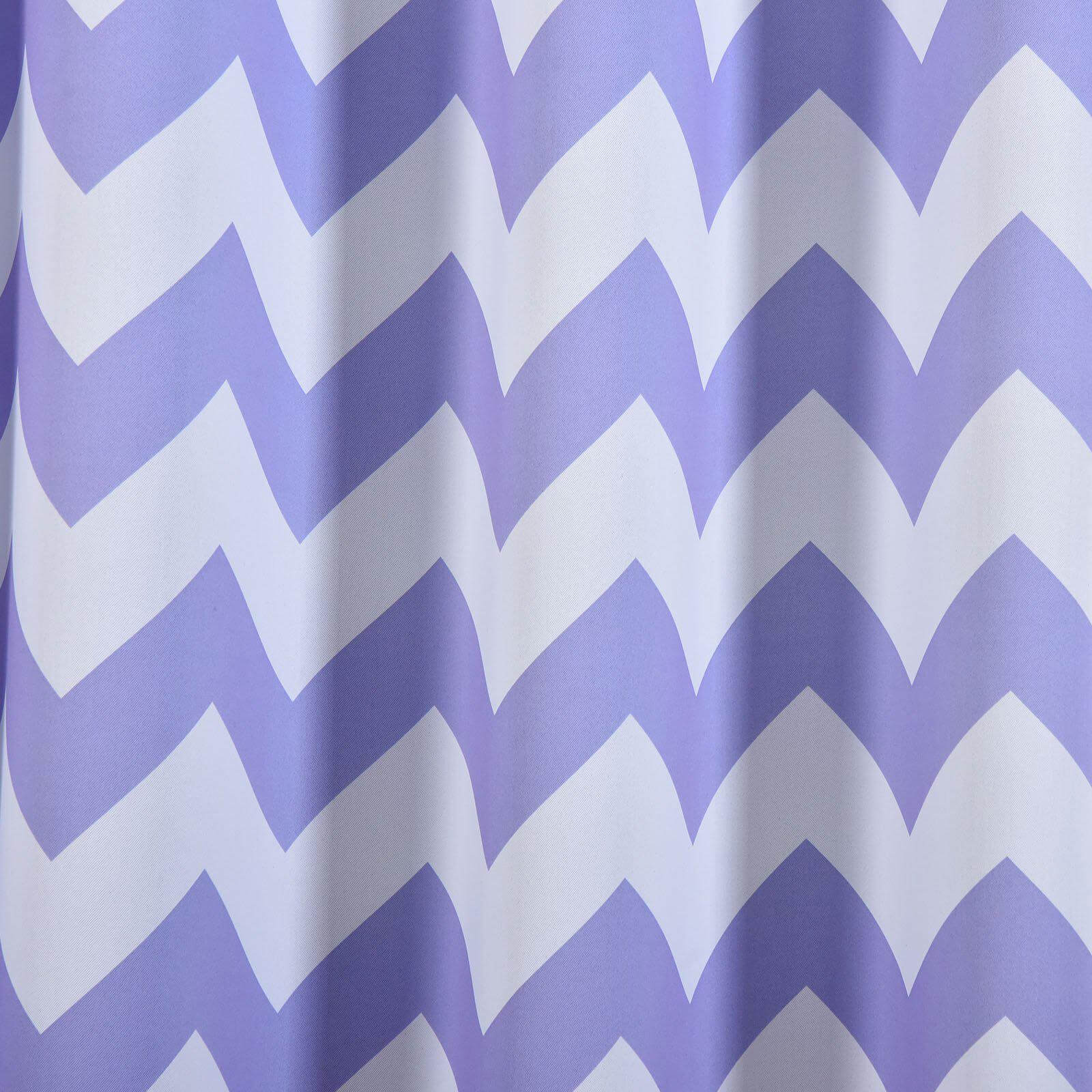 2 Pack White Lavender Lilac Chevron Print Thermal Room Darkening Blackout Window Curtain Panels With Chrome Grommet - 52"x96"