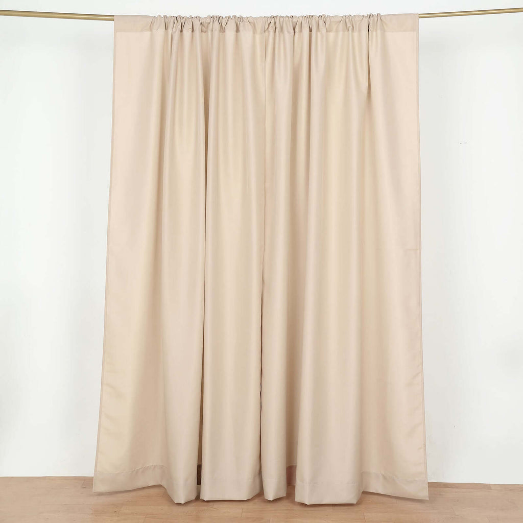 2 Pack Nude Polyester Event Curtain Drapes, 10ftx8ft Backdrop Event Panels With Rod Pockets 130 GSM
