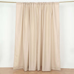 2 Pack Nude Polyester Event Curtain Drapes, 10ftx8ft Backdrop Event Panels With Rod Pockets 130 GSM