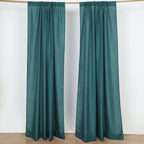 2 Pack Peacock Teal Polyester Event Curtain Drapes, 10ftx8ft Backdrop Event Panels With Rod Pockets 130 GSM