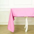 Polyester 60"x126" Rectangle Tablecloth Pink - Wrinkle-Resistant Table Cover