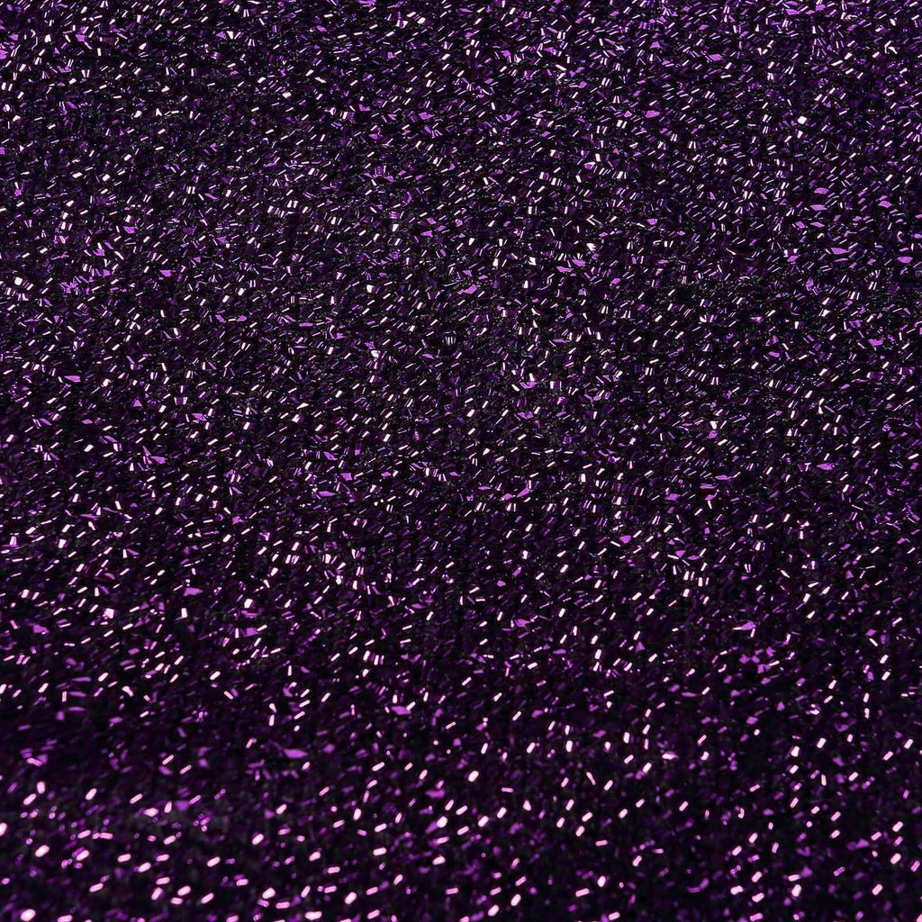 Stretch Spandex Chair Cover Purple for Folding Chairs - Metallic Shimmer Tinsel Back Design Fitted Slipcover