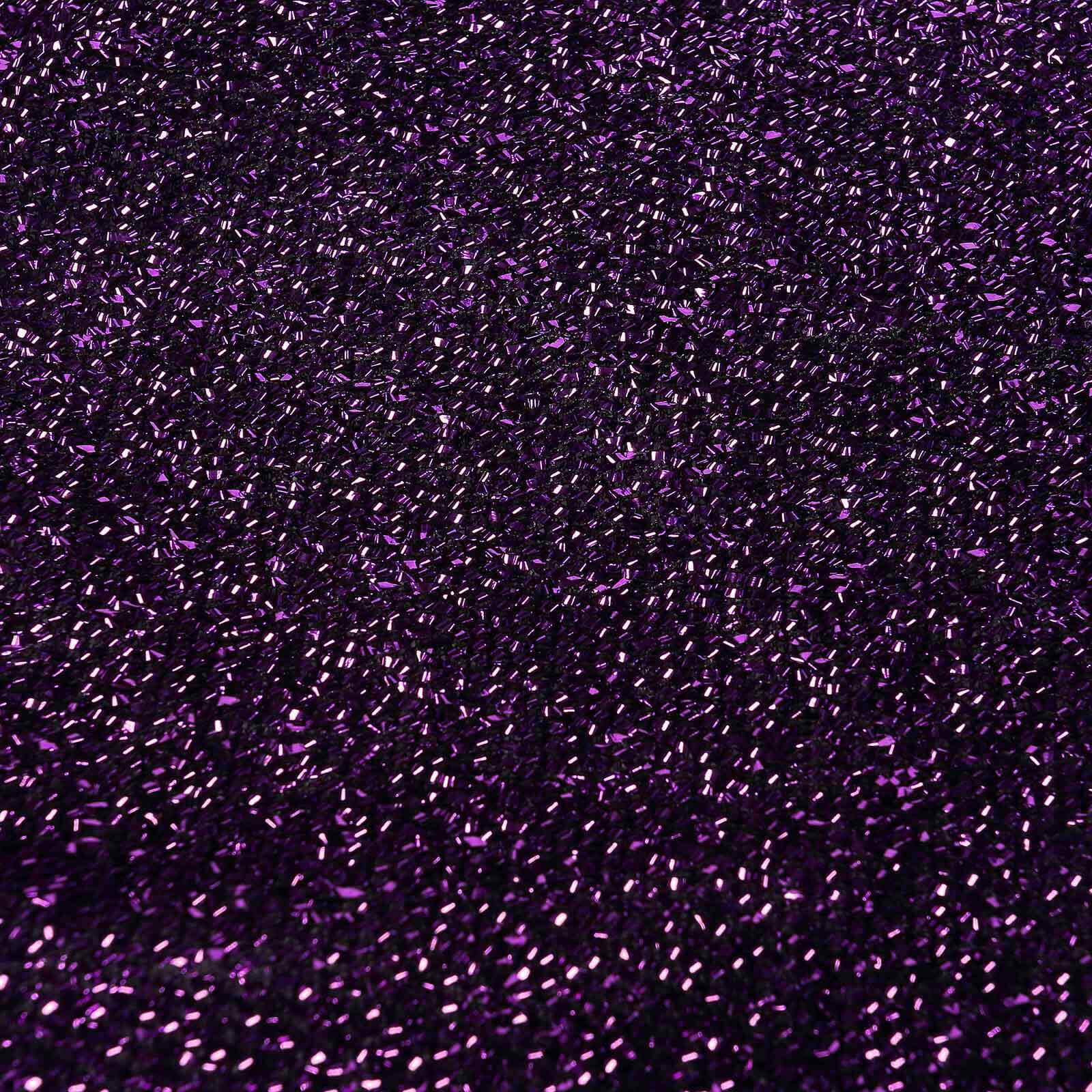 Stretch Spandex Chair Cover Purple for Folding Chairs - Metallic Shimmer Tinsel Back Design Fitted Slipcover