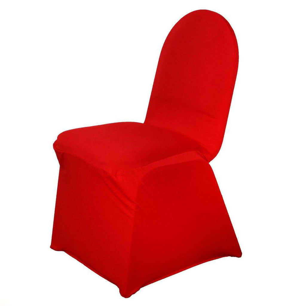 Spandex Chair Cover for Banquet Chairs Red - Stretch 160GSM Fabric with Slip-On Slipcover