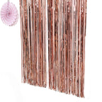 8ft Rose Gold Metallic Tinsel Foil Fringe Doorway Curtain Party Backdrop